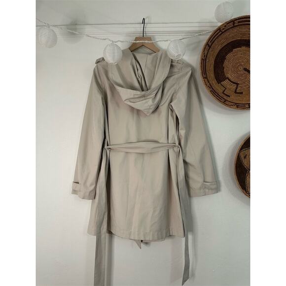 Bernardo Women's Trench Coat Small Beige Hooded Belted Long Casual - Picture 2 of 5